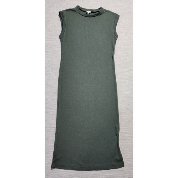 Blue Rain Dresses & Skirts - Blue Rain Francesca’s Ribbed Midi Dress‎ Sleeveless Stretch Green Size L